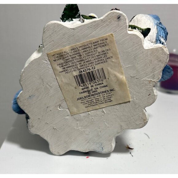 Blue Jay Christmas Candle Holder By Joelson Industries Resin Holly Berry Votive - Picture 6 of 7